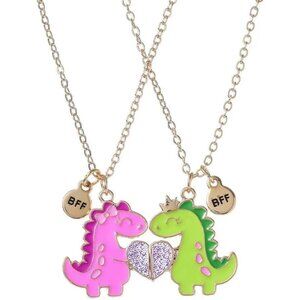Women's Dinosaur Cute Green Temperature Sensing Matching Couple Charm Necklace